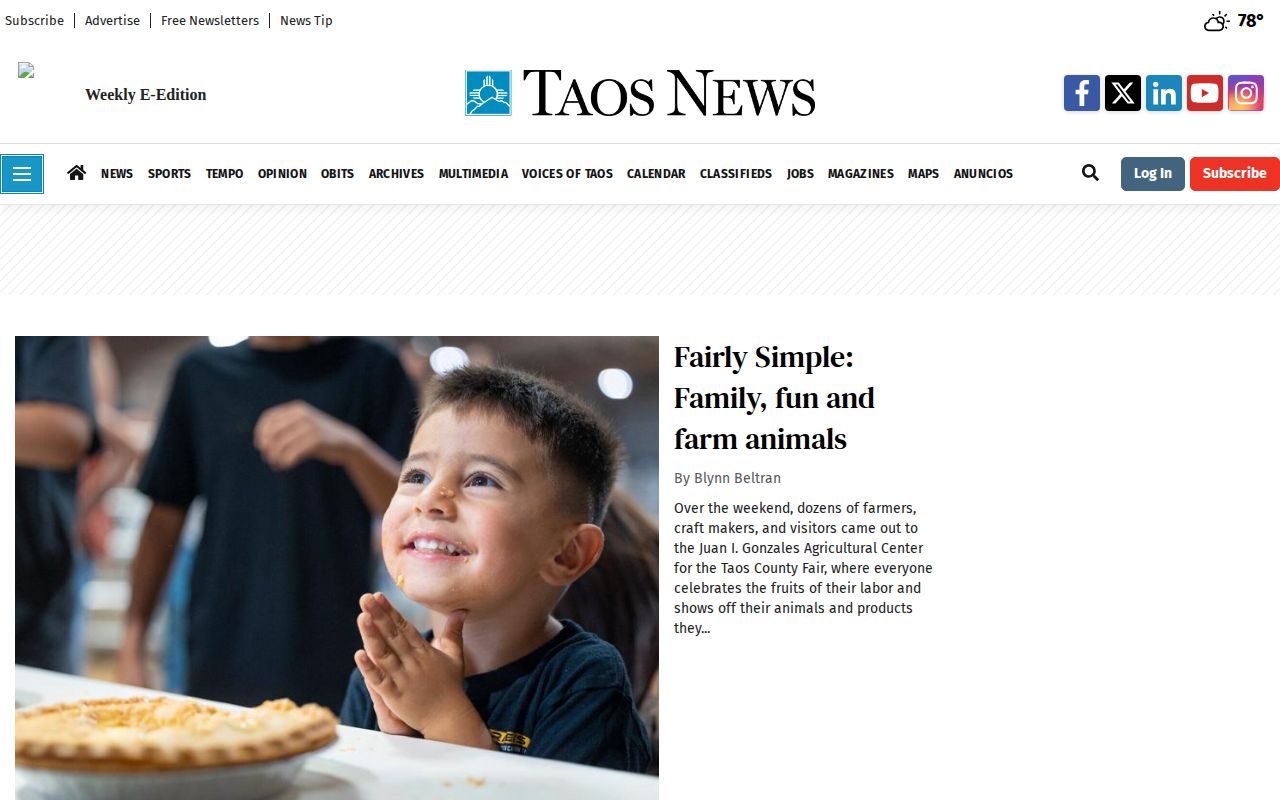 Taos County crime news source page for records context